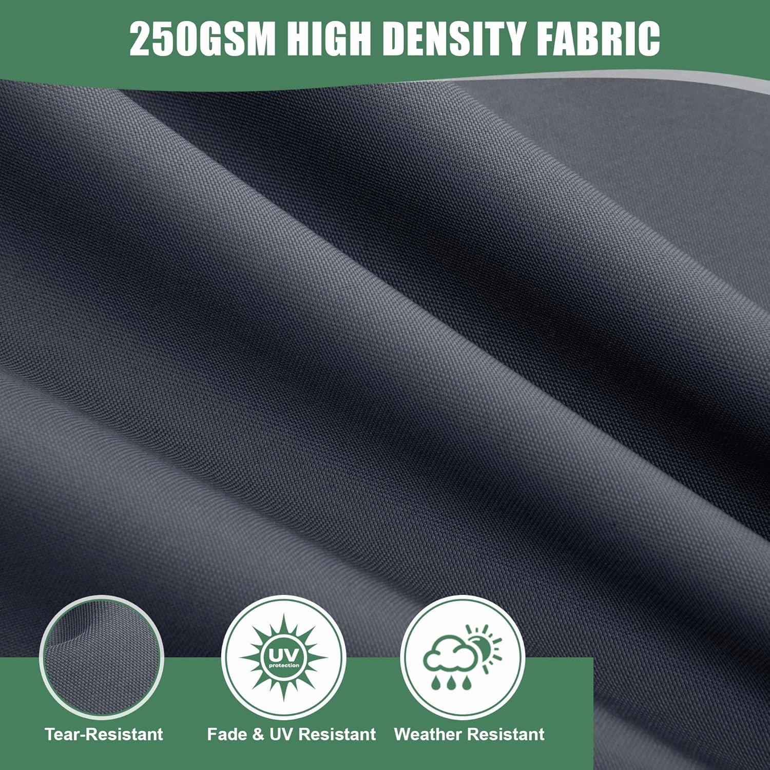 Outdoor Chair Cushions for Patio Furniture with Waterproof Detachable Cover, Deep Seat Couch Cushion Replacement and Backrest Pillow for Sectional Sofa, 25.6 x 25.6 Inch, Dark Grey, Set of 4