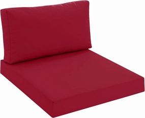 Outdoor Chair Cushions for Patio Furniture with Waterproof Detachable Cover, Deep Seat Couch Cushion Replacement and Backrest Pillow Set for Sectional Sofa, 25.6 x 25.6 Inch, Red