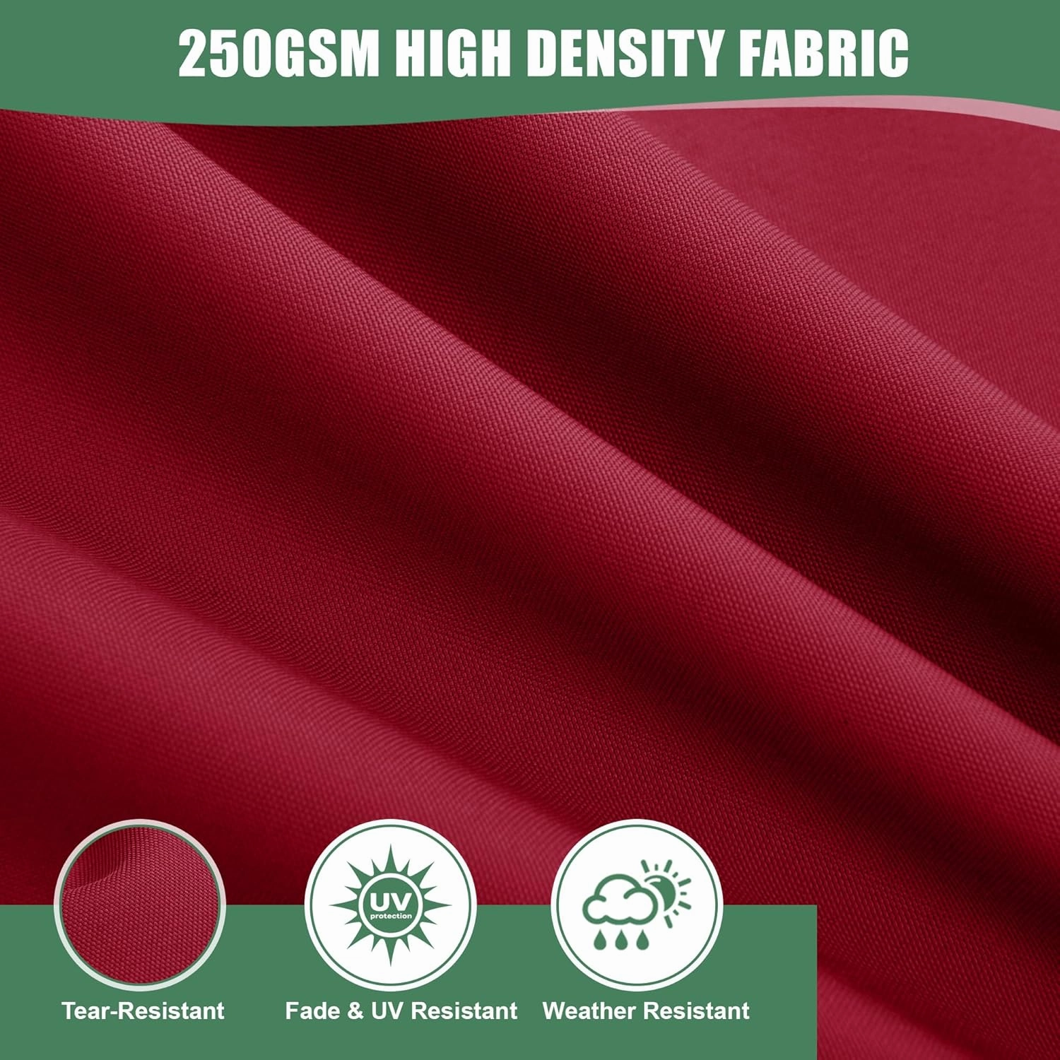 Outdoor Chair Cushions for Patio Furniture with Waterproof Detachable Cover, Deep Seat Couch Cushion Replacement and Backrest Pillow Set for Sectional Sofa, 25.6 x 25.6 Inch, Red