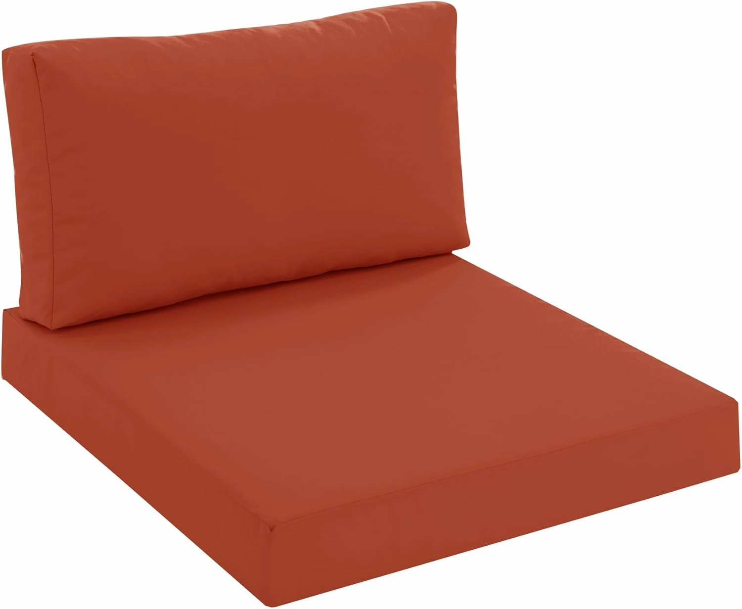 Outdoor Chair Cushions for Patio Furniture with Waterproof Detachable Cover, Deep Seat Couch Cushion Replacement and Backrest Pillow Set for Sectional Sofa, 25.6 x 25.6 Inch, Rust