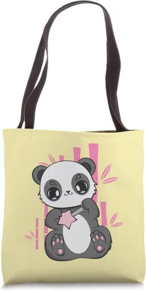 Panda With Baby Toy Rattle Cute Baby Bear Otaku Zoologist Tote Bag