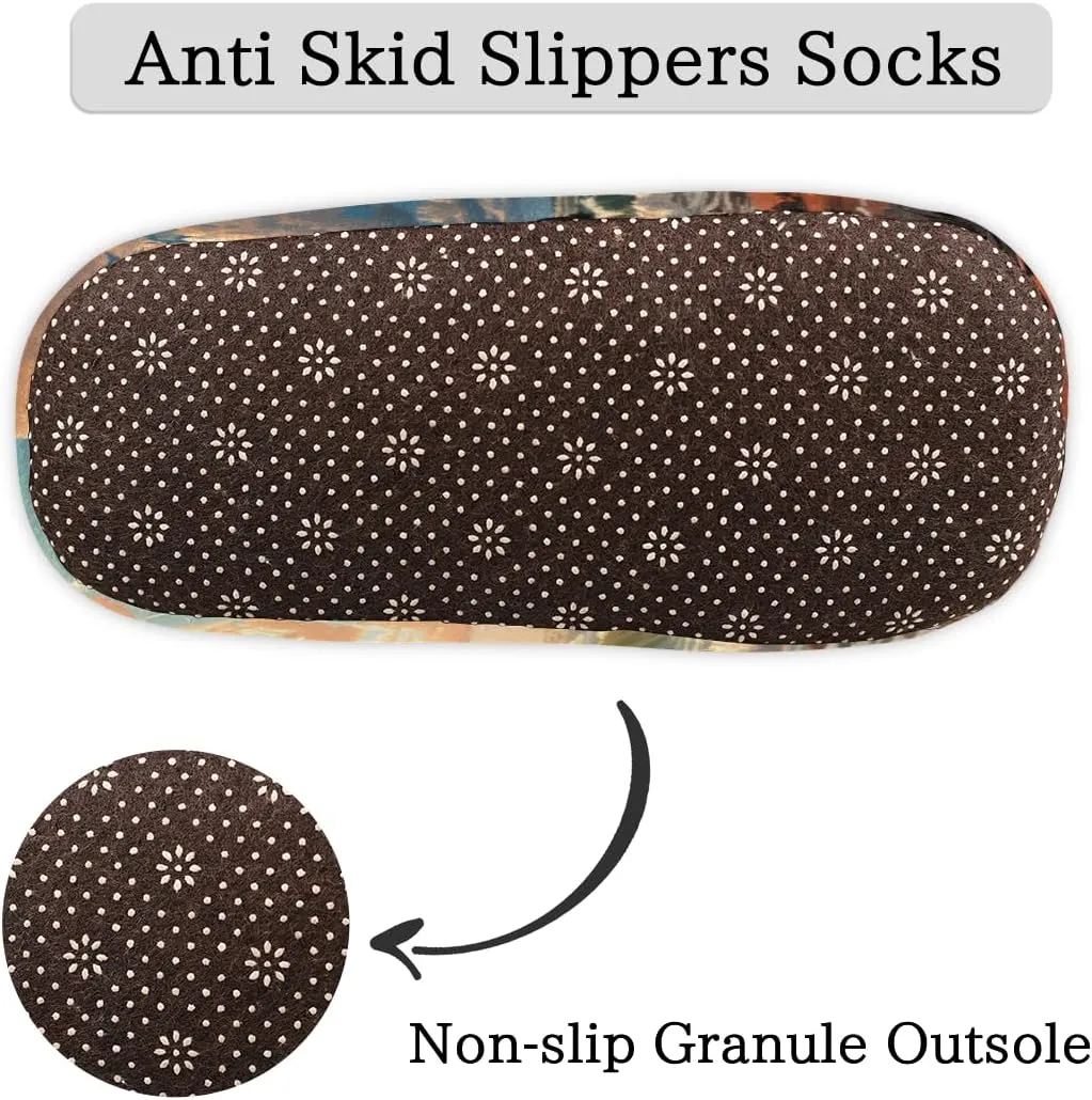 Pardick Fuzzy House Slippers for Women Men, Beach Lighthouse Anti-Slip Fleece Lined Shoes, Home Bedroom Indoor Slippers with Plush Lining, Lighthouse Warm Slippers