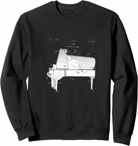 Patented Piano, Jazz Band Art, Music Shirt for musicians Sweatshirt