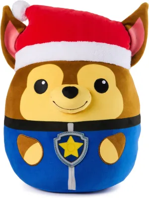PAW Patrol Winter Holiday Chase Squish Plush, Official Toy from The Hit Cartoon, Special Edition Squishy Stuffed Animal for Ages 1 and Up, 12”