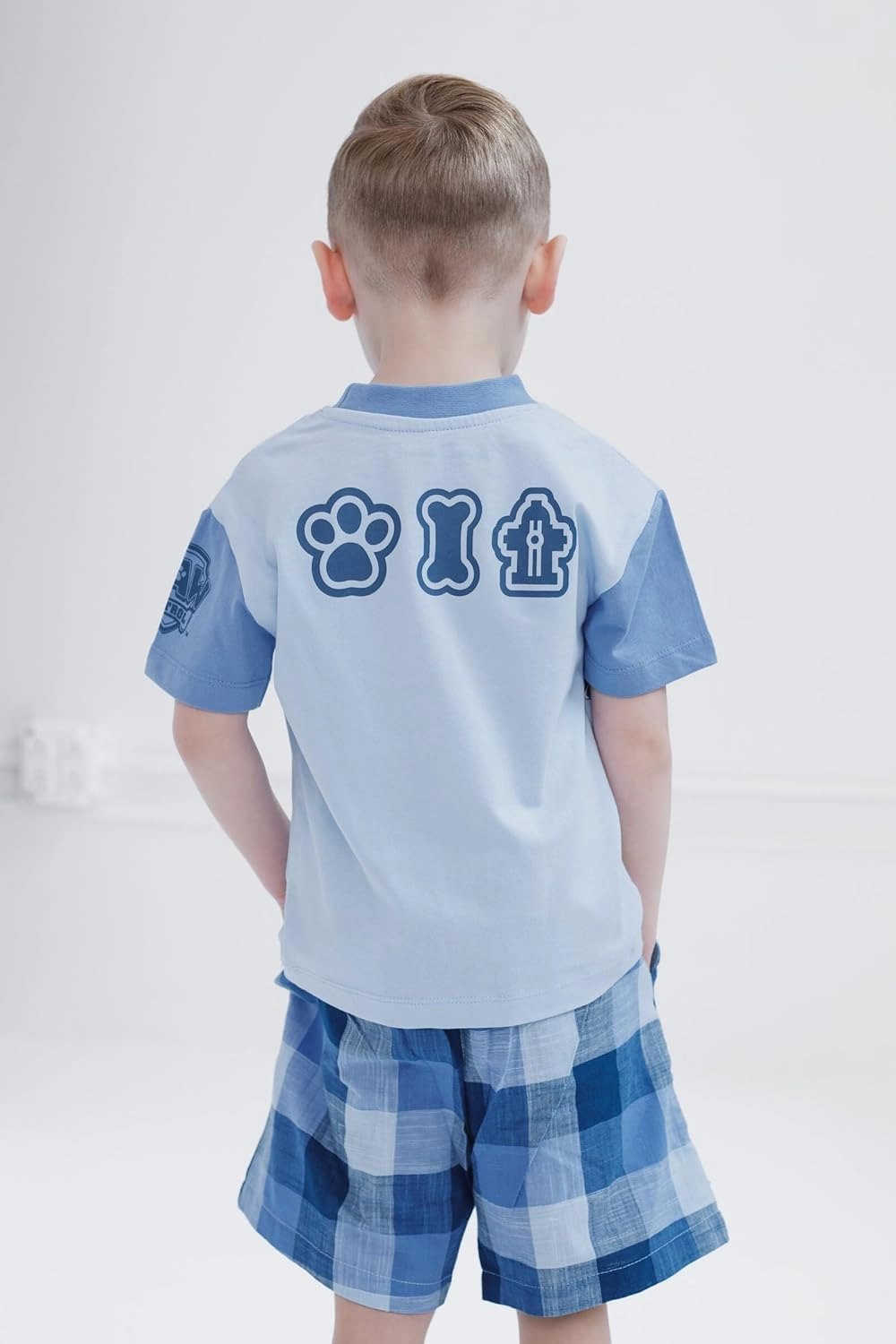 Paw Patrol T-Shirt and Plaid Shorts Outfit Set Toddler to Big Kid Sizes (2T - 10-12)