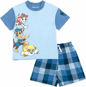 Paw Patrol T-Shirt and Plaid Shorts Outfit Set Toddler to Big Kid Sizes (2T - 10-12)
