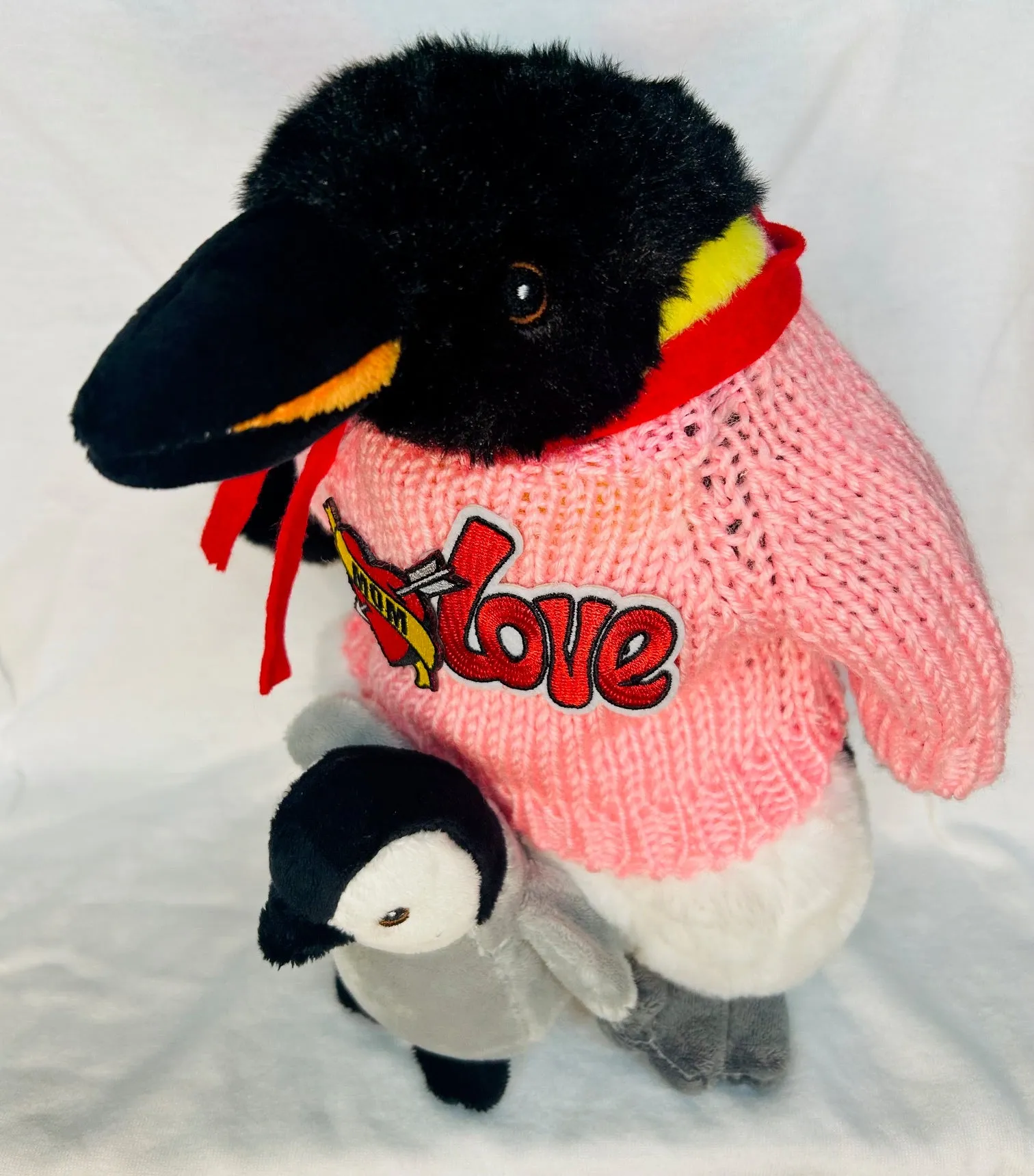 Penguin Mom & Chick Mother's Day Plush (11" Tall)