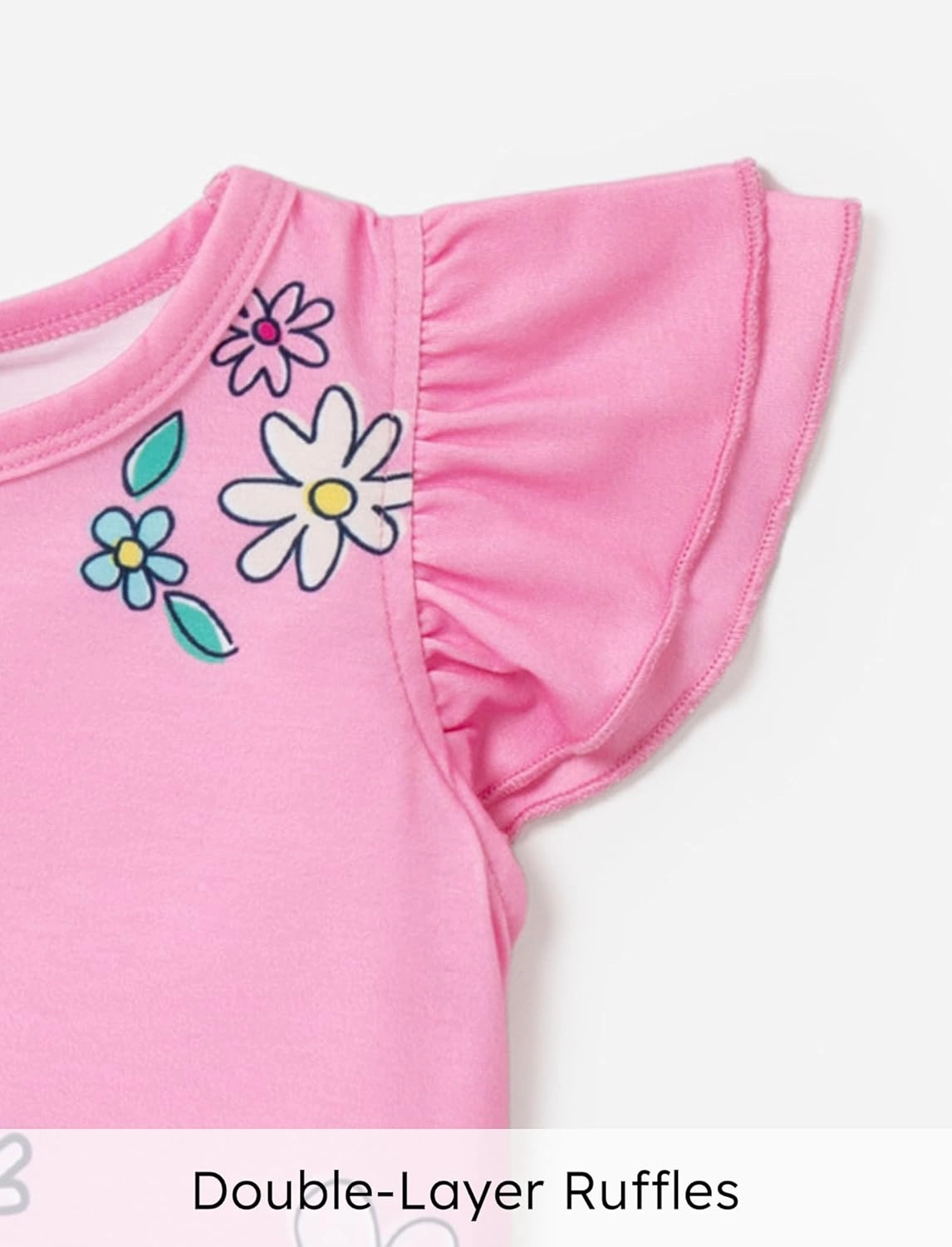 Peppa Pig Toddler Girl 2pcs Outfits Ruffled Top and Floral Print Skirt Set Clothes Set 2-6 Years