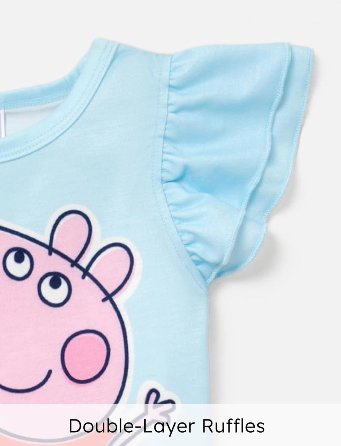 Peppa Pig Toddler Girl 2pcs Outfits Ruffled Top and Floral Print Skirt Set Clothes Set 2-6 Years