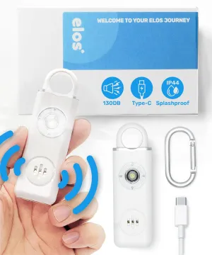 Personal Safety Alarm for Women, Men & Kids - Travel Safe Waterproof Self Defense Keychain With Loud Alarm and Strobe Light (Milky White)