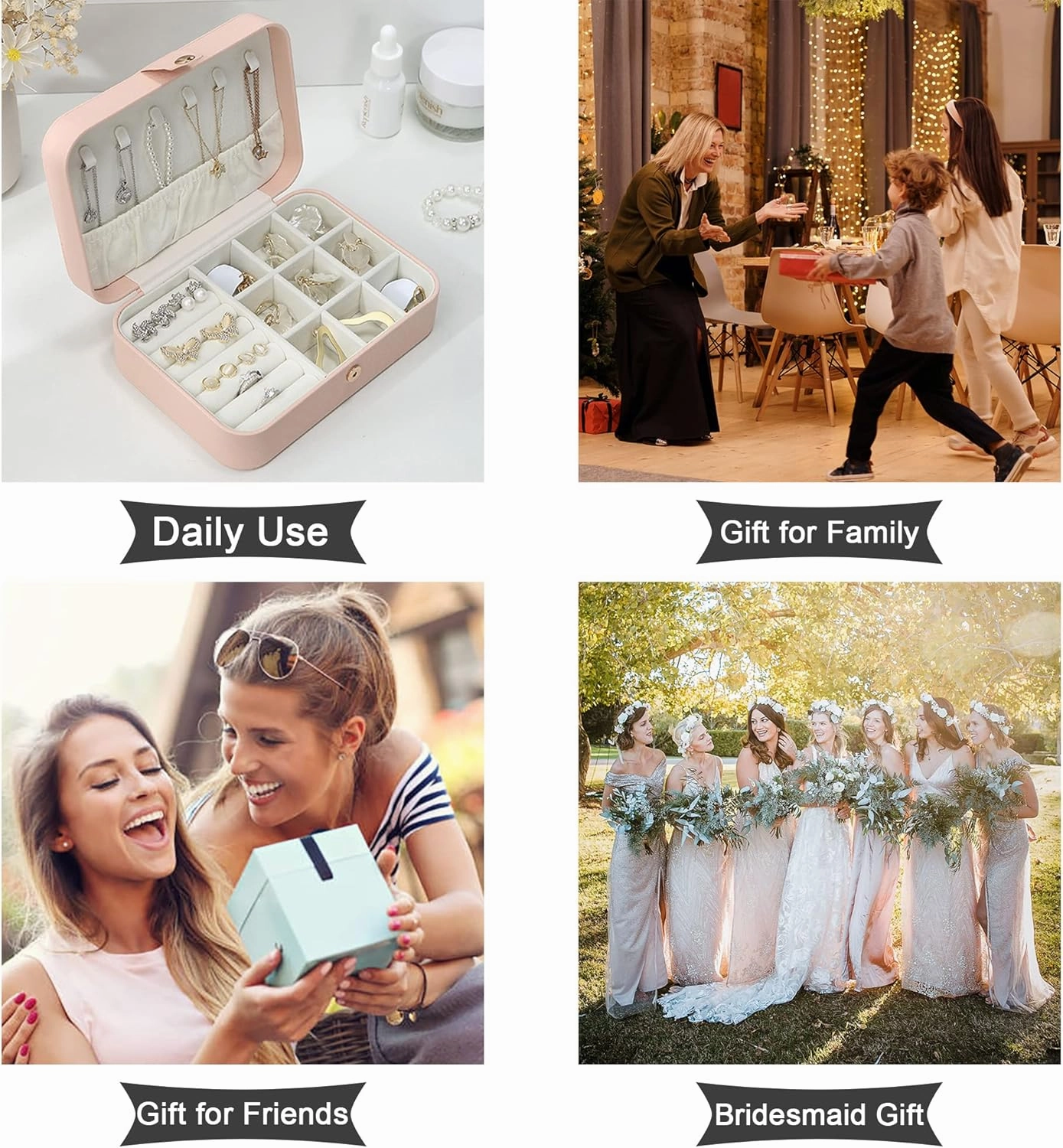 Personalized Leather Jewelry Box with Name Custom Travel Jewelry Case Small Jewelry Organizer Gifts for Women Girl Bridesmaid