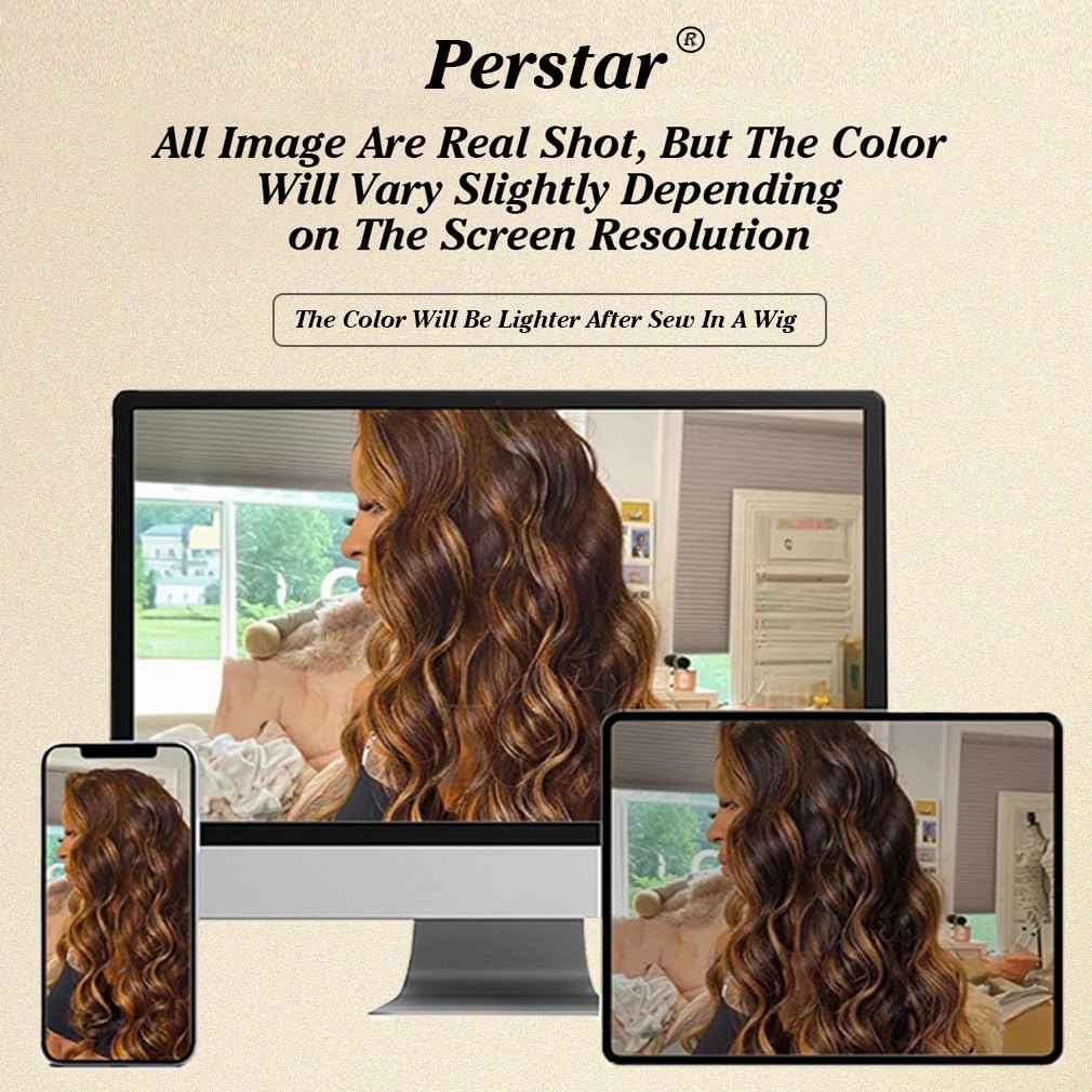 Perstar Highlight Human Hair Bundles Honey Blonde Body Wave 3 Bundles 16 18 20 Inches 100% Brazilian Virgin Hair Ombre 4/27 for Women Colored Human Hair Sew In Weave