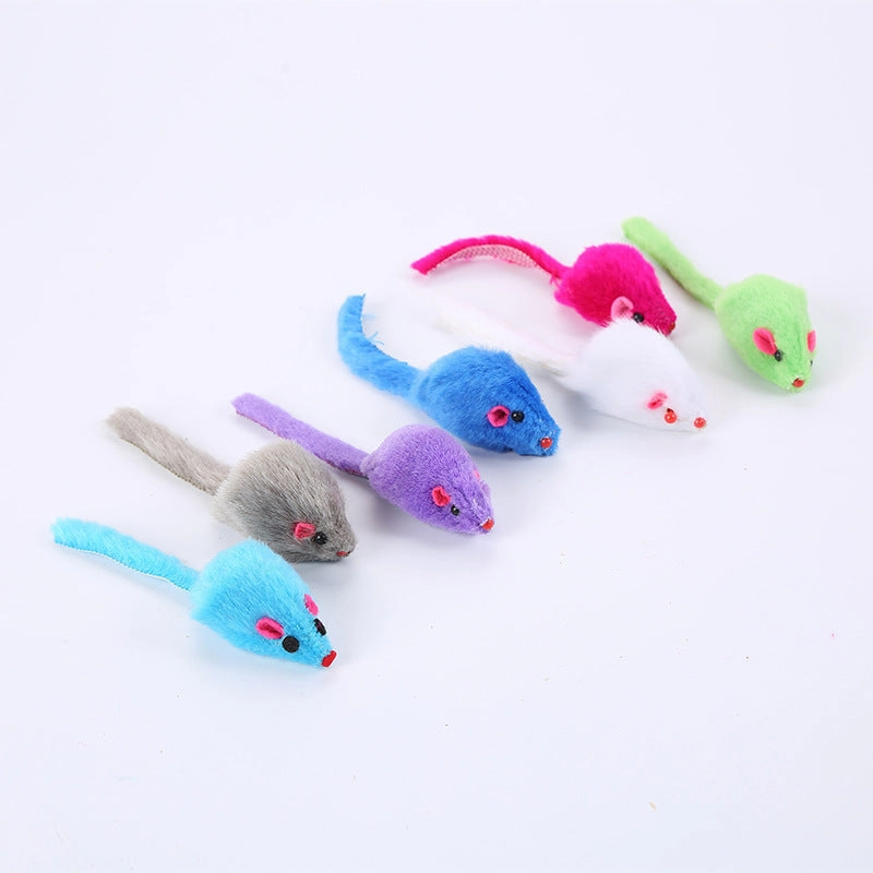 Pet cat toy colorful plush mouse