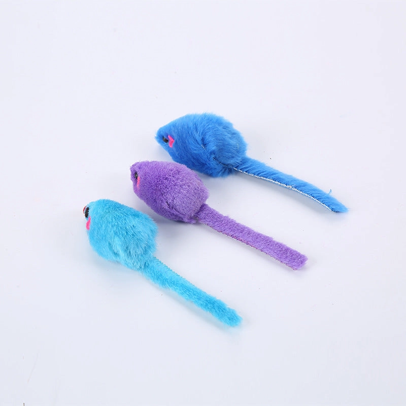 Pet cat toy colorful plush mouse