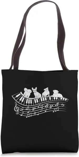 Piano Keyboard Pianist - Dogs With Piano Keyboard Tote Bag