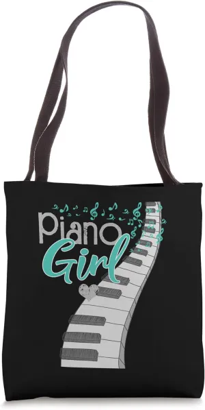 Piano Player Lover Kids Pianist Girls Piano Music Tote Bag