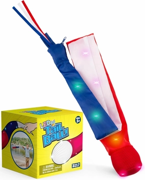 PICK A TOY Outdoor Throw and Catch Light Up Ball Games -Kids Sports Ball & LED Tail Glow at Night - Play in The Dark - Fun Throwing Toys for Kids & Adults, Boys & Girls
