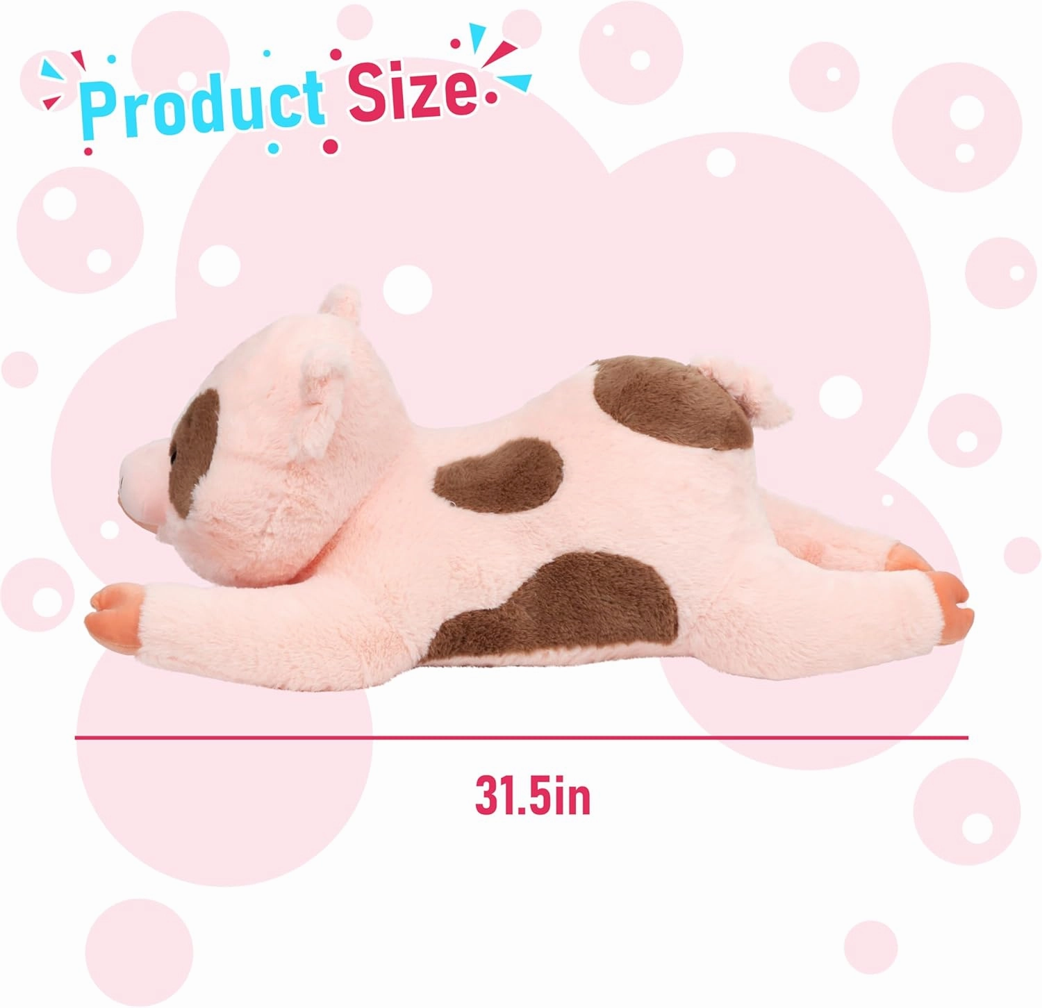 Pig Stuffed Animal, Giant 31.5" Stuffed Piggy, Large Soft Plush Pig Toy Birthday Holiday Party Gifts for Kids Girls Boys