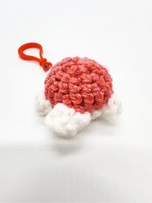 Pink Turtle Keychain, Stuffed Animal, Hand Crochet Toy Plushie