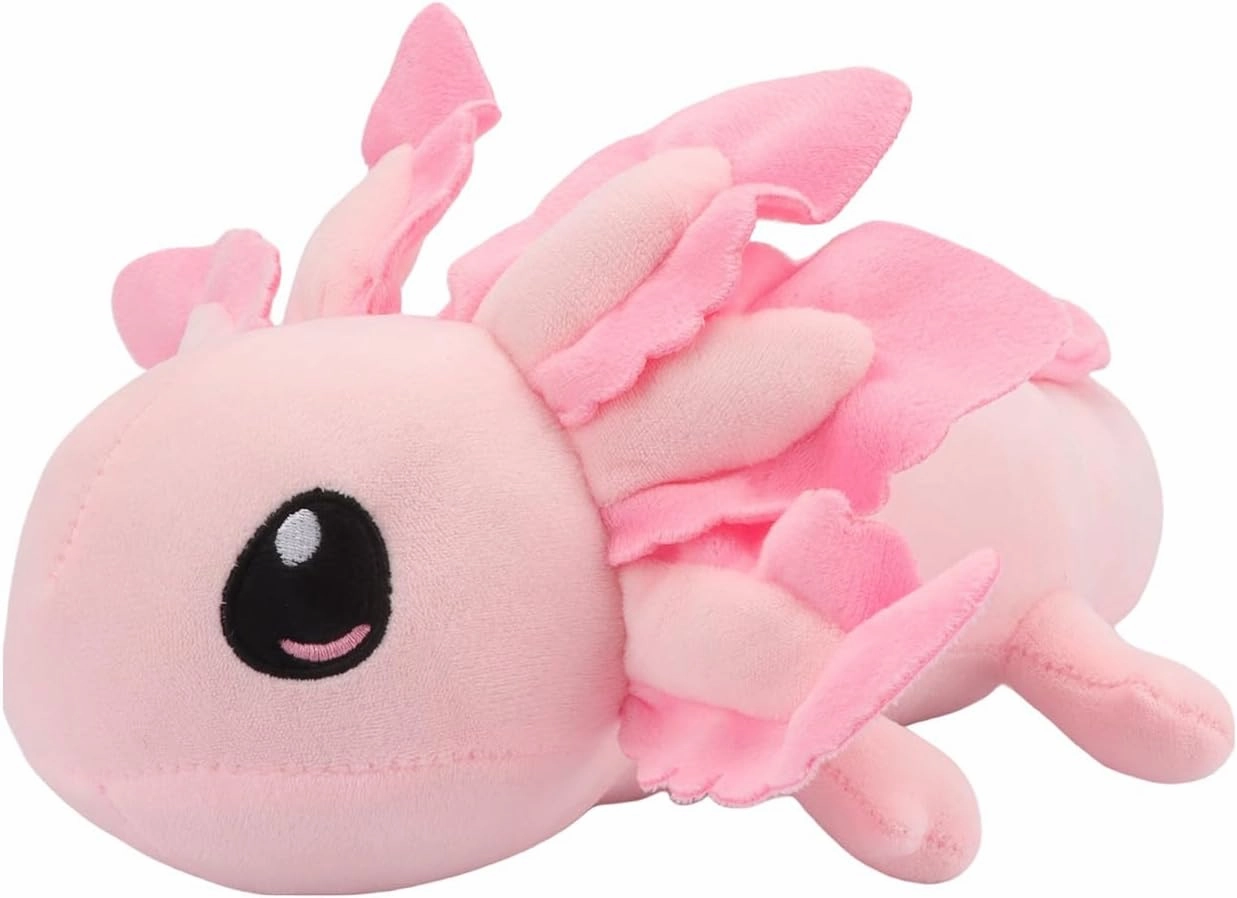 Pink Realistic Axolotl Plush Toy 17.7", Adorable Soft Salamander Stuffed Animal, Ultra-Soft Hugging Plushies Pillow, Ideal Gift for Kids, Girls, Boys, Birthday Holiday Christmas