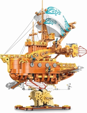 Pirate Ship Building Blocks Set for Adults Boys Girls (1864Piece), Fantasy Steampunk Spaceship Model for Home Office Collection, Birthday Gifts for Building Blocks Lover