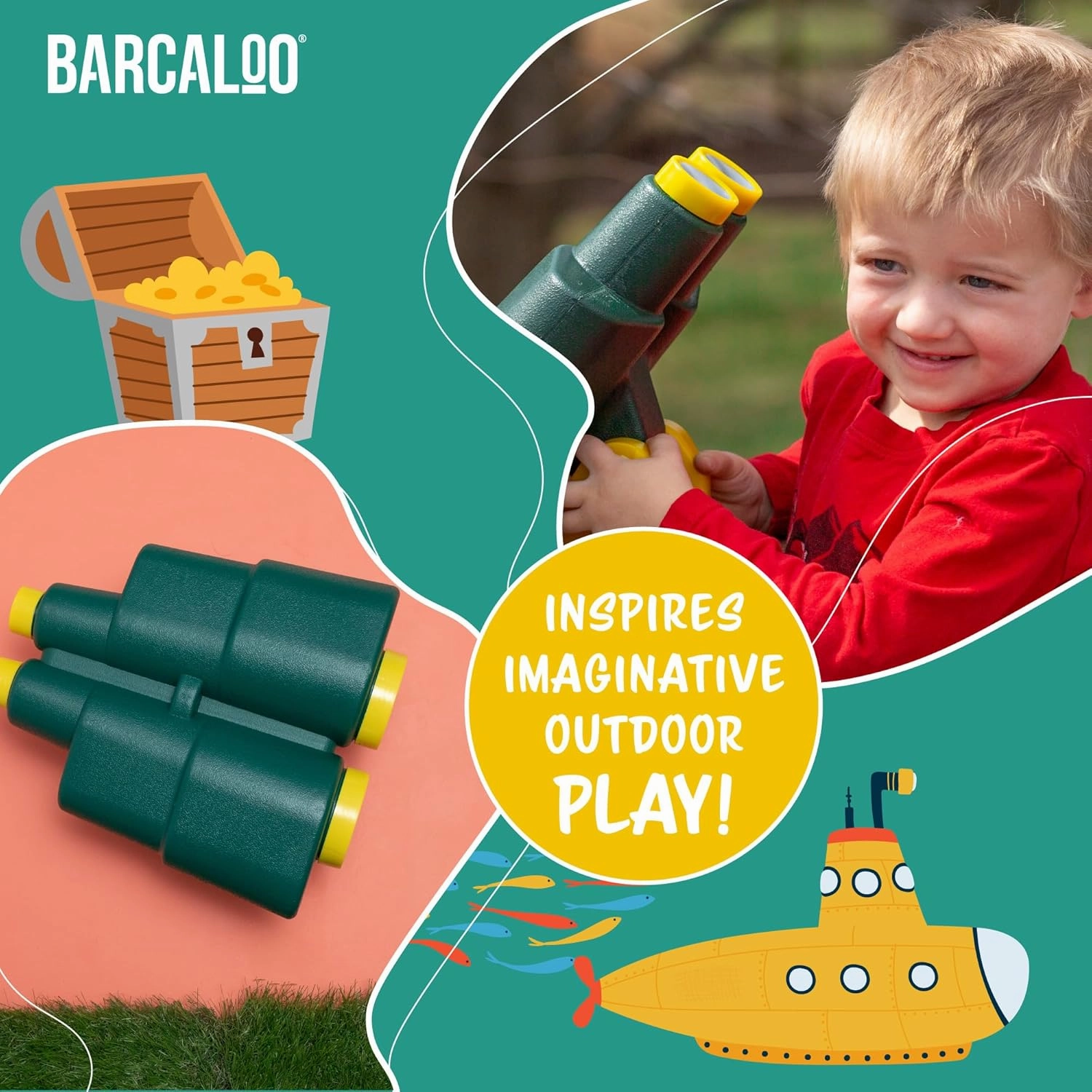 Playground Binoculars Sets Accessories for Kids - Outdoor Backyard Jungle Gym Equipment Scope Accessory for Playset, Tree House, Playhouse, and More