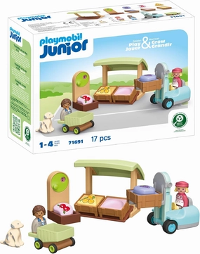 Playmobil Junior: Organic Market Stall & Forklift
