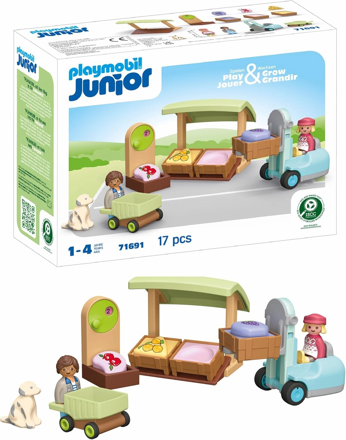 Playmobil Junior: Organic Market Stall & Forklift