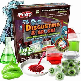 Playz Disgusting n' Gross Zombie Poop - DIY Stem Learning & Educational Science Kit for Kids Age 8 9 10 11 12 13  Years Old with 34  Experiment Tools - Kids Toys and Craft Activities for Boys & Girls