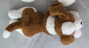 Plush Puppy Dog Stuffed Animal, Brown and White, Soft Cuddly Toy (Coffee)
