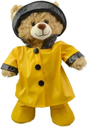 Plush Toy Wonderland Yellow Rain Slicker with Hat & Boots for Stuffed Animals –Plushy Clothes for 14-18 Inch Toys & Plush Pets