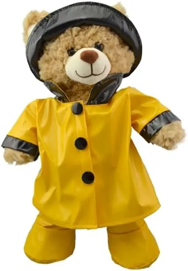 Plush Toy Wonderland Yellow Rain Slicker with Hat & Boots for Stuffed Animals –Plushy Clothes for 14-18 Inch Toys & Plush Pets
