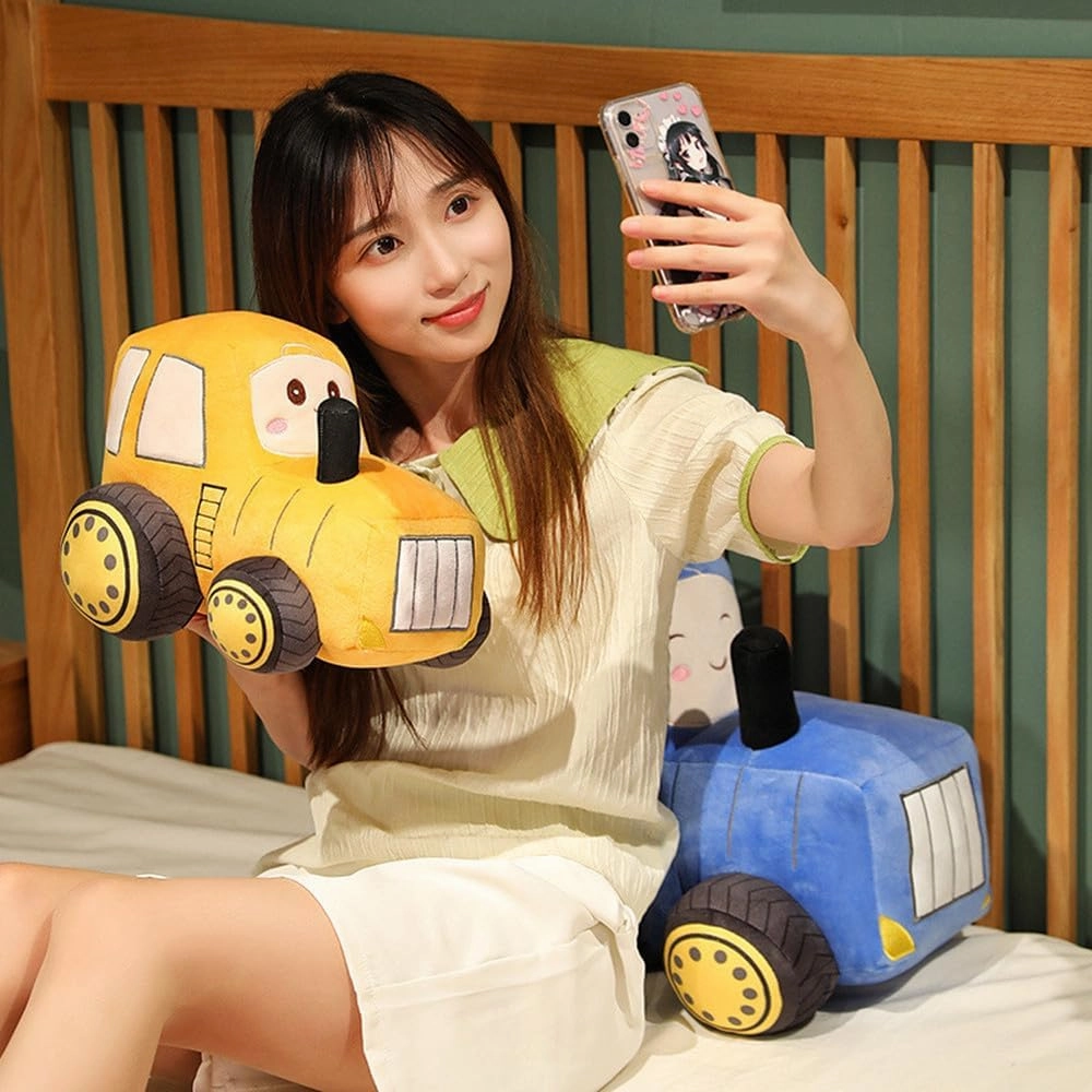 Plush Truck Pillow Toy - Soft, Cute Simulation Car Doll Gifts for Boys, Kids (12Inch/Yellow)