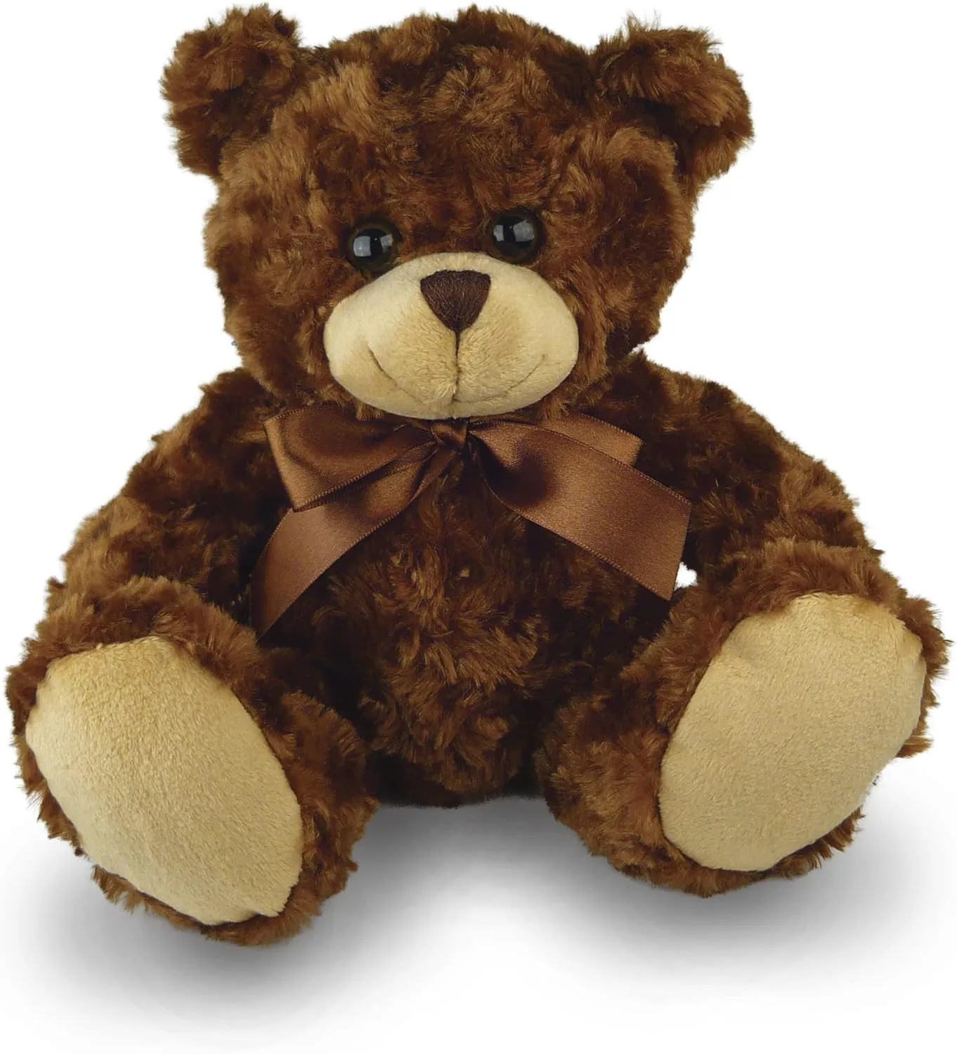 Plushland Sitting Bear Stuffed Animal with Bow-Ties,Plush Teddy Bear Toys for Kids & Adults Mother's Day Valentine Birthday (9 inch Chocolate)