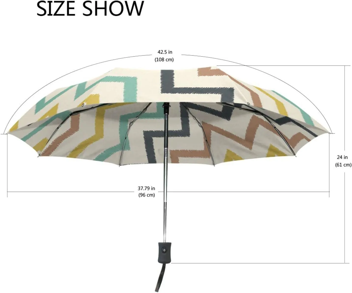 Poeticcity Automatic Folding Umbrella, Auto Open/Close 3 Folds Parasol, Compact Windproof Strong Umbrellas for Travel Sun & Rain