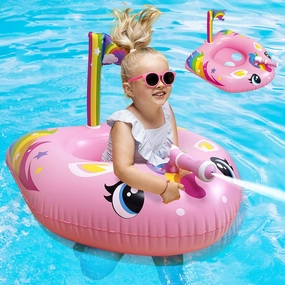 Pool Float for Kids, Inflatable Pool Floatie Toy for Toddlers, Swimming Pool Toys, Beach Party Raft, Summer Fun Ride-On Floaties, Water Battle Games for Boys Girls, Family Outdoor Party for Boys Girls