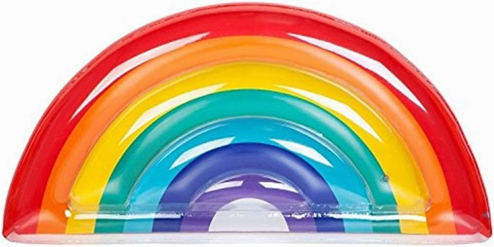 Pool Party Float Raft, Inflatable Floatie Lounge/Pool Loungers Toy for Adults & Kids (Rainbow Float Bed)