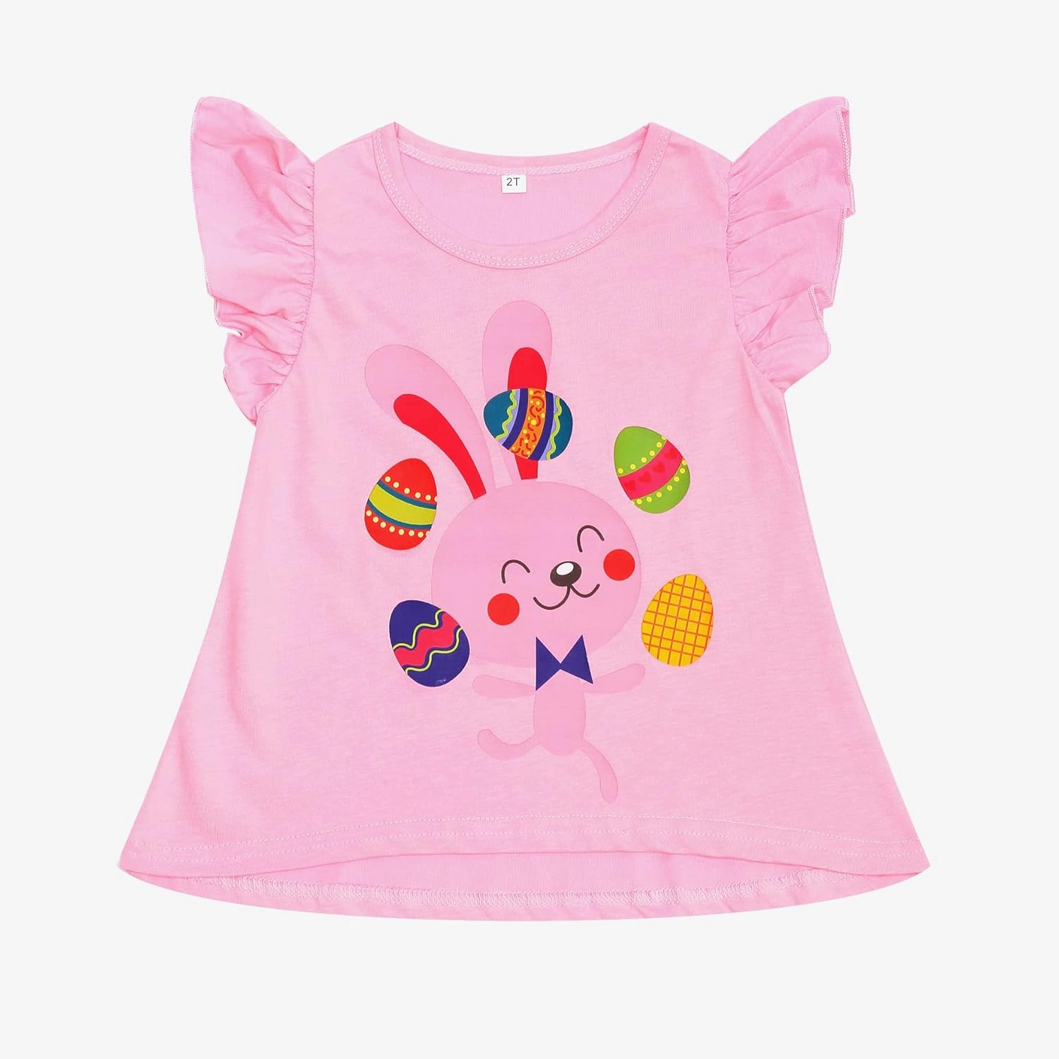 Popshion Little Girls 2 Piece Summer Outfits Flutter Sleeve T-Shirt and Cropped Capri Leggings Kids Clothes Short Sets 2-8t