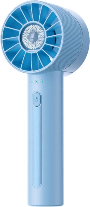 Portable Mini Handheld Turbo 4 Speed High Velocity Personal Fan, Max 16H Cooling Time, Rechargeable Purse Fan, Travel Essentials Must Haves for Vacation/Beach/Trip, Light Blue