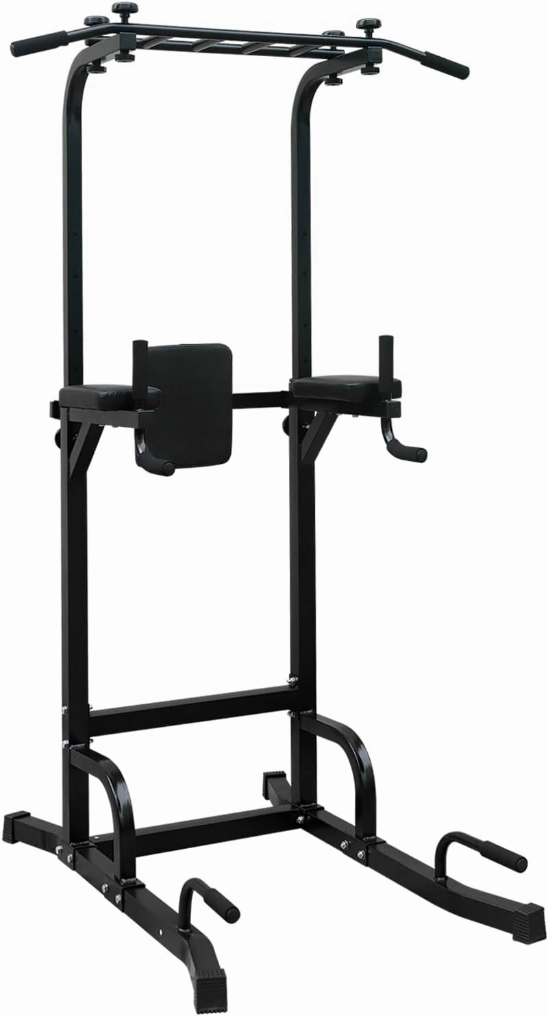 Power Tower, Athfiner Pull Up Bar Station,Height Adjustable Multi-Function Dip Station for Home Gym Strength Training Fitness Workout Equipment