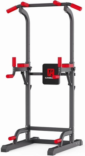 Power Tower Dip Station, Pull Up Bar Station & Multi-Function Gym Equipment For Home Strength Training Adujustable Height Up to 85.5",Load 350LBS