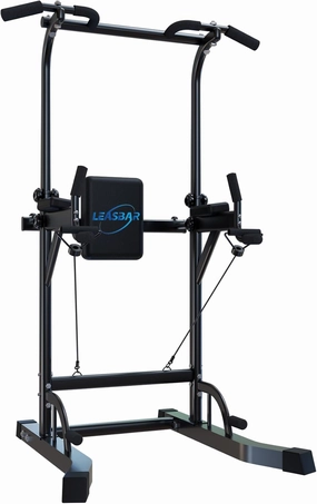 Power Tower Pull Up Dip Station, Heavy Duty Pull Up Station Dip Bar Station Multi-Function Home Gym Strength Training Fitness Equipment 500LBS