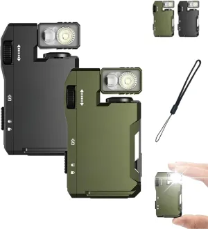 Priormer Flashlight, 2pack G5 Edc Light 400 Lumens, Rechargeable Magnetic Flashlight Dual Light Source, 2025 180° Rotation the Ultimate Waterproof Survival Mini Flashlight for Camping (black green)