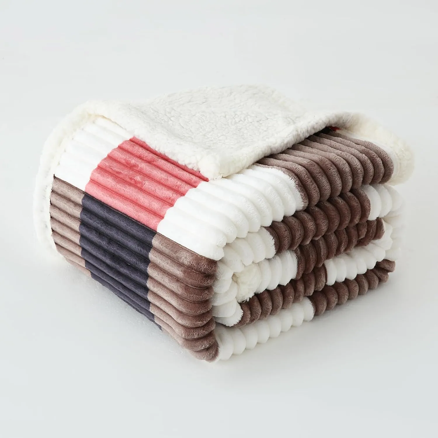 PU MEI Sherpa Blanket Twin Plaid Thick Bed Blanket, 80”*90”Super Soft Flannel Fuzzy Fleece Reversible Velvet Plush Warm Blanket for Couch (Black Red Check)