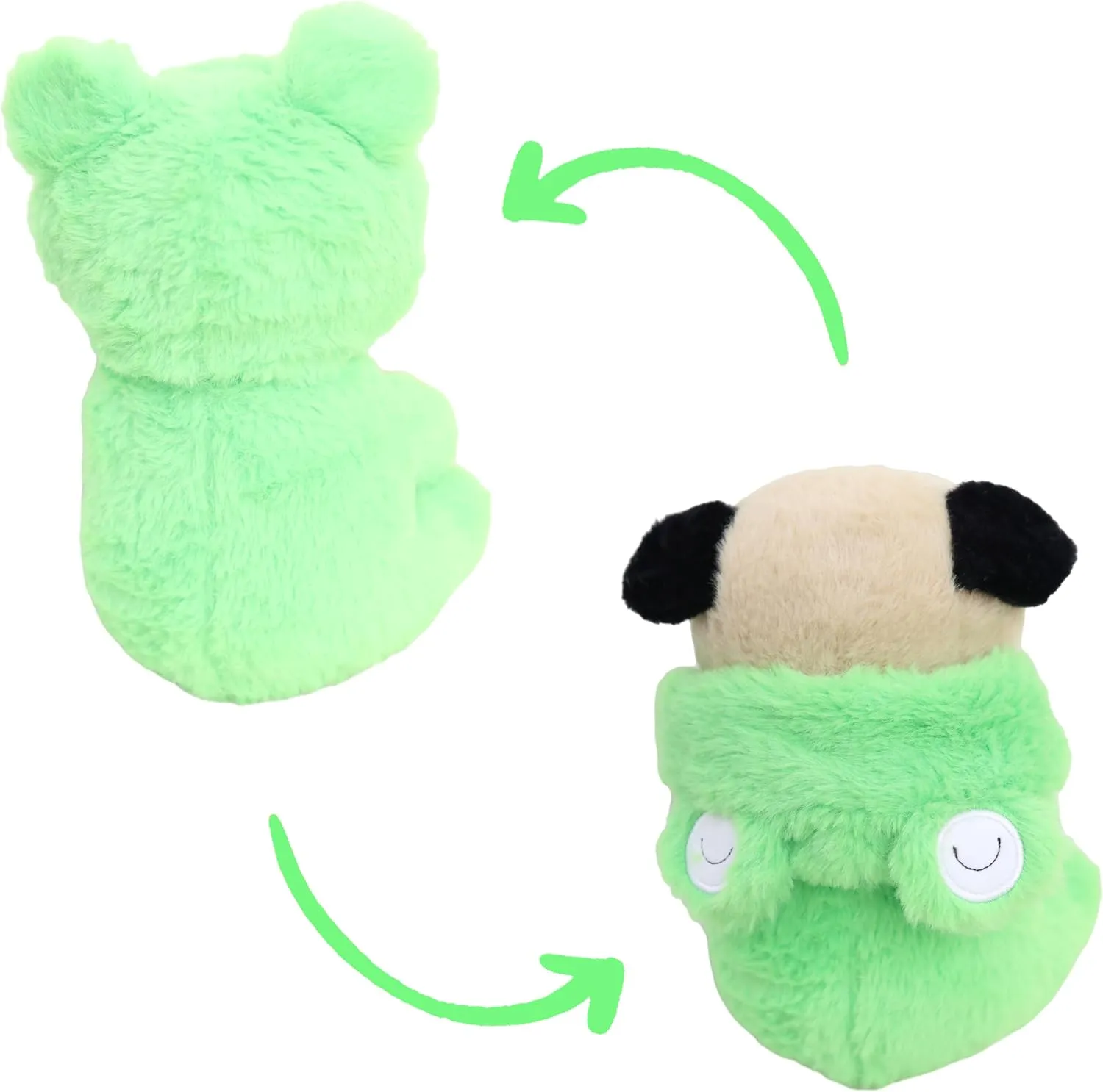 Pug Stuffed Animal Wearing Frog Costume Plushies Puppy Dressed as Green Froggy Funny Plush Toys for Kids Stuffed Dog Animals for Kids and Lover 12 Inch
