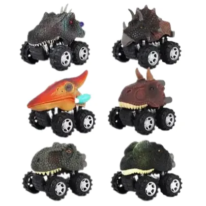 Pull Back Dinosaur Toy Trucks - 6 Pack