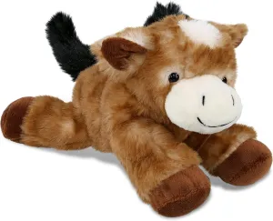 Puzzled DolliBu Plush Donkey Stuffed Animal - Soft Huggable Brown Laying Donkey, Adorable Playtime Donkey Plush Toy, Cute Farm Life Cuddle Gift for Kids & Adults - 9 Inch