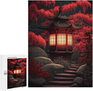 Puzzles for Adults 500 Pieces - Red Lantern Landscape Puzzle Challenging Educational Toys Gifts for Home Decor Family Activities