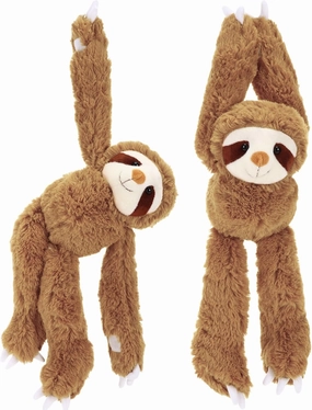 Queekay 2 Packs Sloth Stuffed Animal Hanging 18 Inch Three Toed Sloth Plush Toy with Hook and Loop Hands for Teens Adults Gifts Decors(Dark Brown)