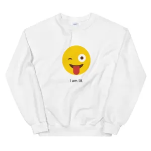 "I am lit" Unisex Emoji Sweatshirt